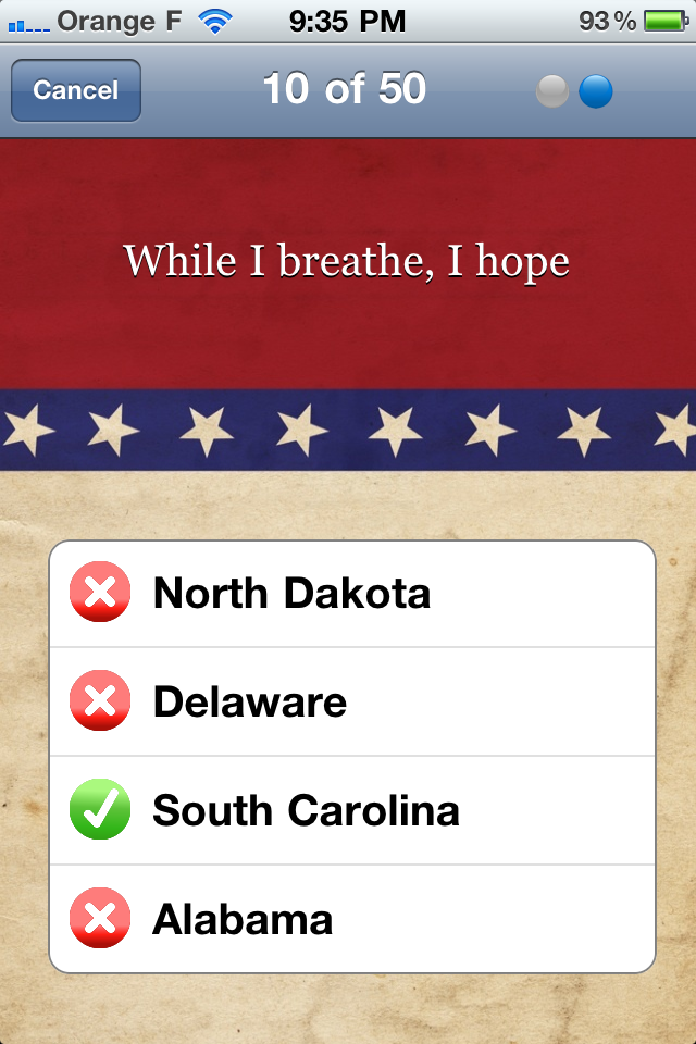 Screenshot US State Mottos – A Tap N' Learn Game Screenshot US State Mottos – A Tap N' Learn Game